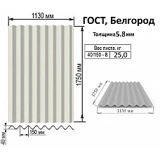 Шифер 5.8 мм Белгород Шифер 5.8 мм Белгород