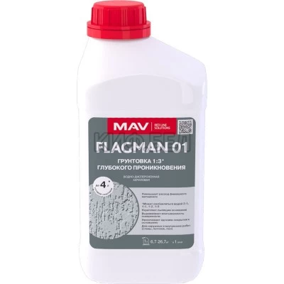 Купить в Гомеле Грунтовка FLAGMAN 01 глубокого проникновения 1 л, бесцветная