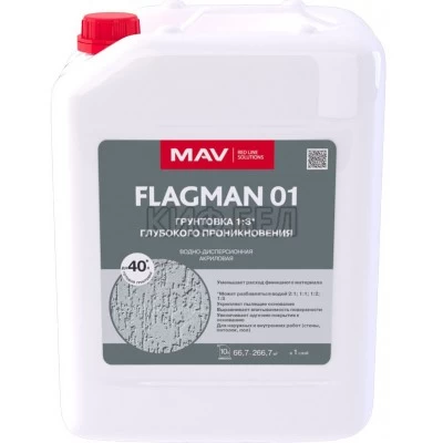 Купить в Гомеле Грунтовка FLAGMAN 01 глубокого проникновения 10 л, бесцветная